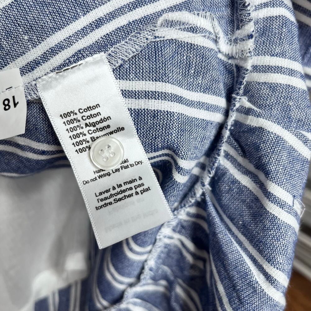Emerson Fry Love Tomas Striped Cotton Maxi Dress XS S Blue Cottagecore Boho NWT - Picture 10 of 12